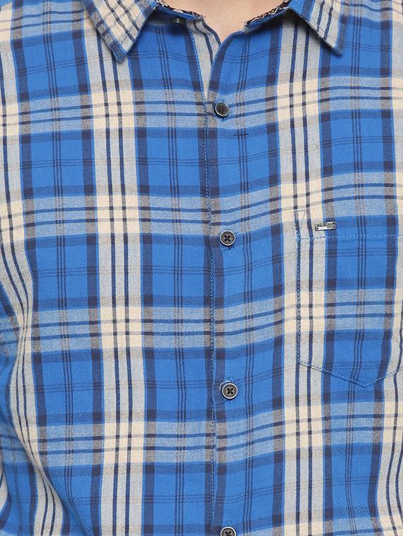 blue cotton casual shirt - 14986927 - Zoom Image - 4