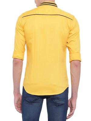 yellow cotton casual shirt - 14986934 - Standard Image - 3