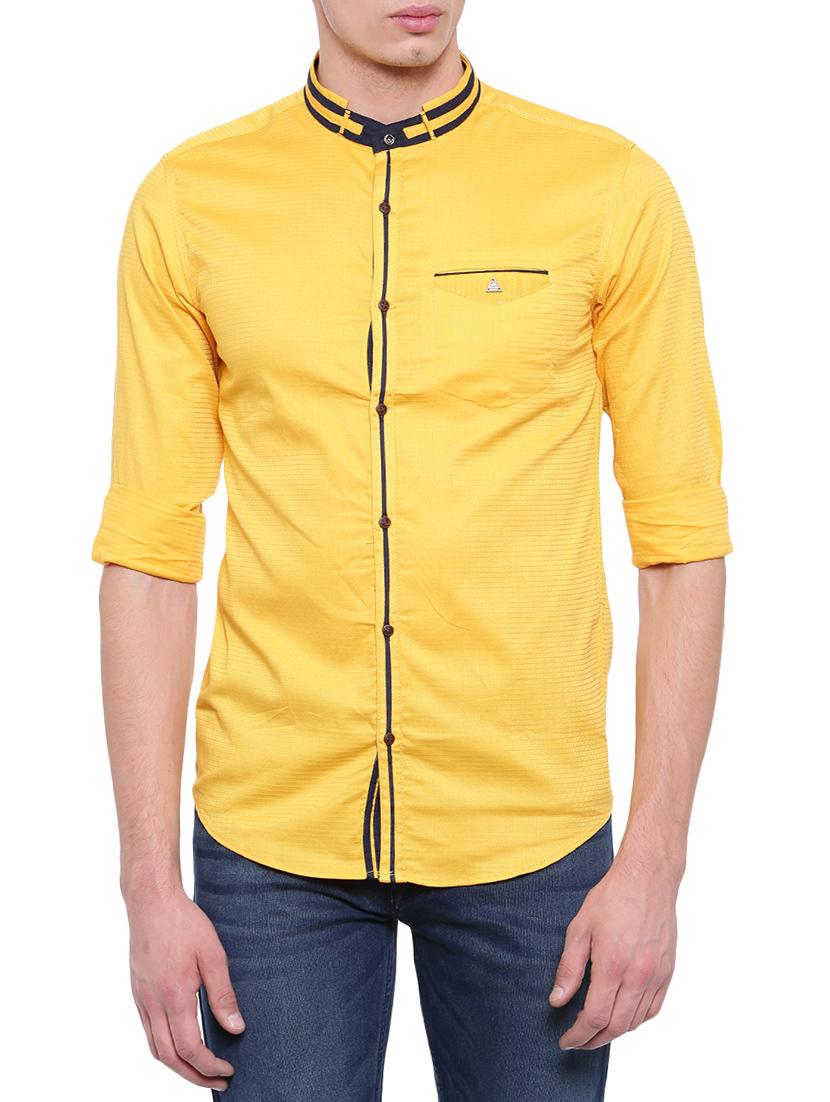 yellow cotton casual shirt - 14986934 - Zoom Image - 1