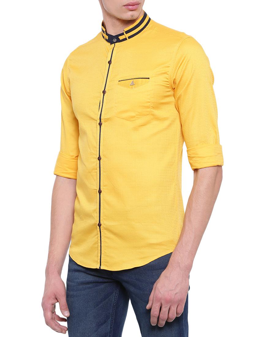 yellow cotton casual shirt - 14986934 - Zoom Image - 2