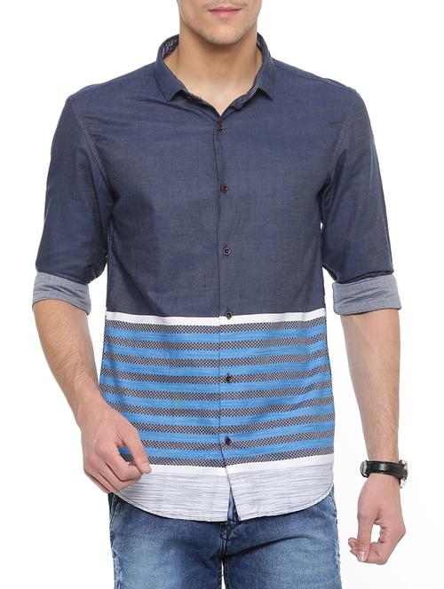grey cotton casual shirt - 14986958 - Standard Image - 1