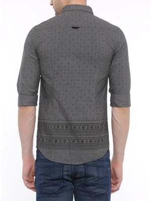 grey cotton casual shirt - 14986963 - Standard Image - 3