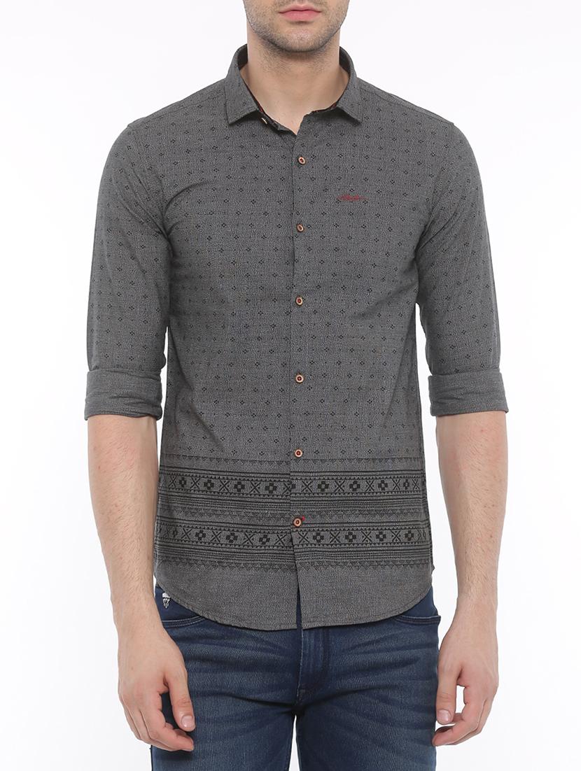 grey cotton casual shirt - 14986963 - Zoom Image - 1