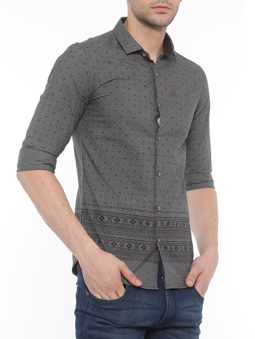 grey cotton casual shirt - 14986963 - Zoom Image - 2