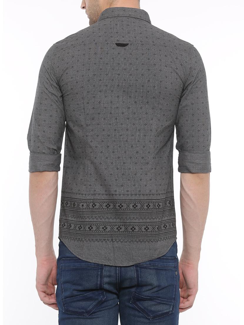 grey cotton casual shirt - 14986963 - Zoom Image - 3