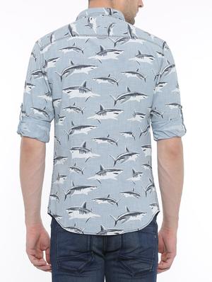 light blue cotton casual shirt - 14986980 - Standard Image - 3