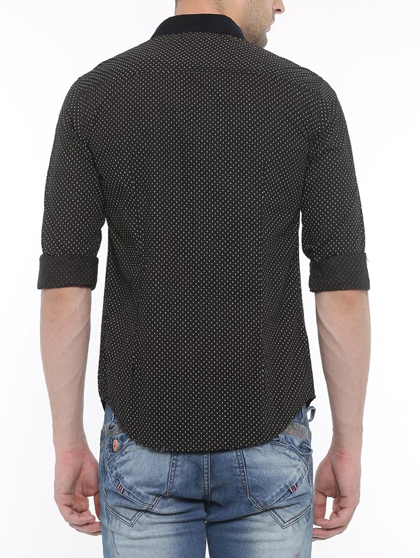 black cotton casual shirt - 14986981 - Zoom Image - 3