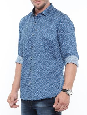 blue cotton casual shirt - 14986995 - Standard Image - 2