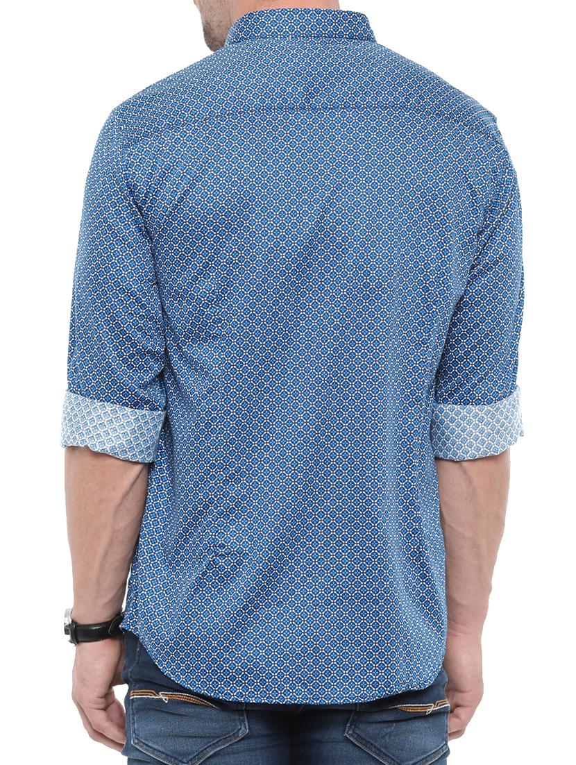 blue cotton casual shirt - 14986995 - Zoom Image - 3