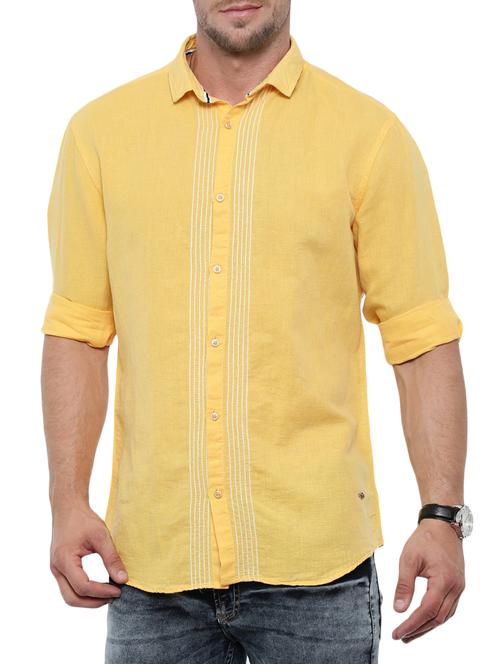 yellow linen casual shirt - 14987001 - Standard Image - 1