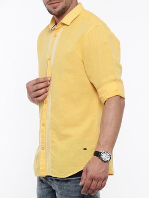 yellow linen casual shirt - 14987001 - Standard Image - 2