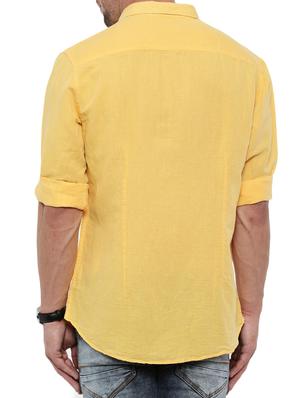 yellow linen casual shirt - 14987001 - Standard Image - 3