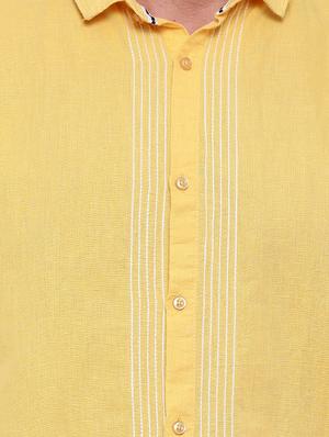yellow linen casual shirt - 14987001 - Standard Image - 4