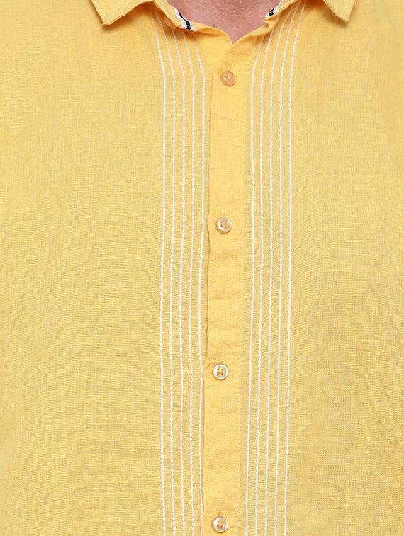 yellow linen casual shirt - 14987001 - Zoom Image - 4