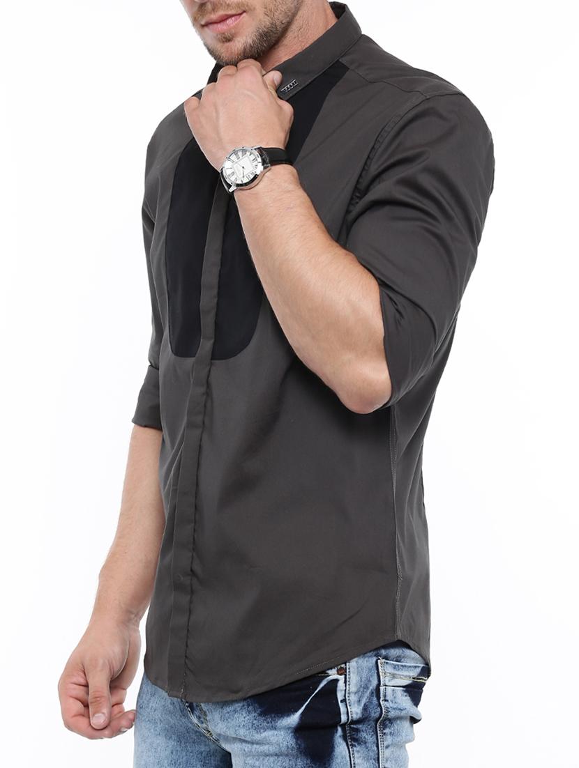 grey cotton casual shirt - 14987007 - Zoom Image - 2