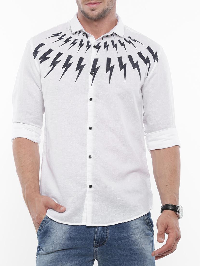 white linen casual shirt - 14987010 - Zoom Image - 1