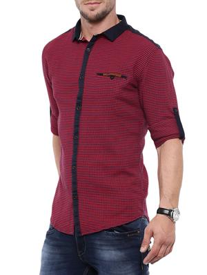 red linen casual shirt - 14987013 - Standard Image - 2