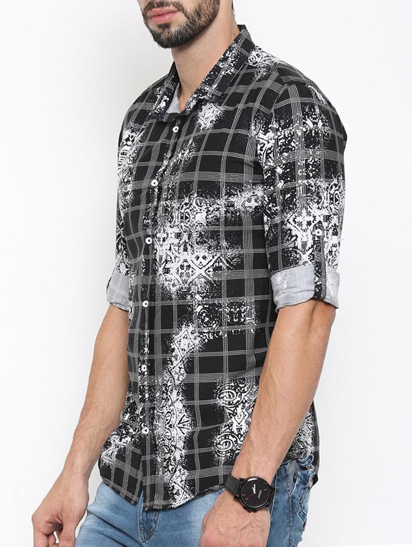 black cotton casual shirt - 14987068 - Zoom Image - 2