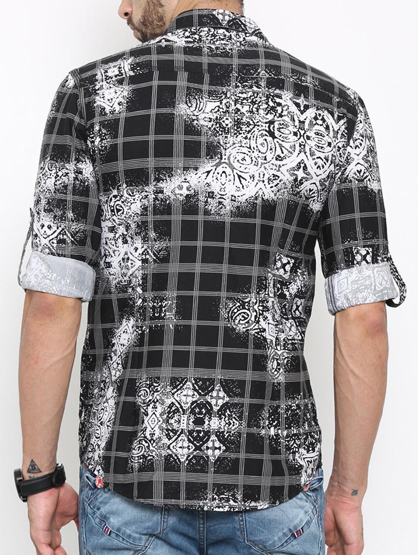 black cotton casual shirt - 14987068 - Zoom Image - 3