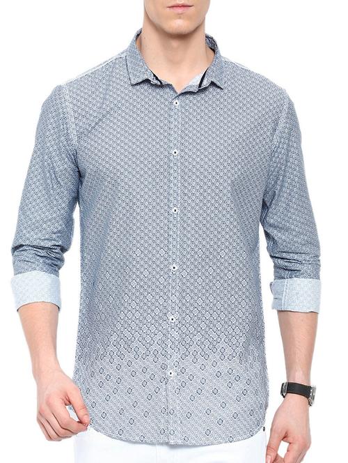 blue cotton casual shirt - 14987069 - Standard Image - 1