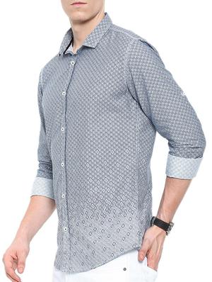blue cotton casual shirt - 14987069 - Standard Image - 2