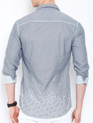 blue cotton casual shirt - 14987069 - Standard Image - 3