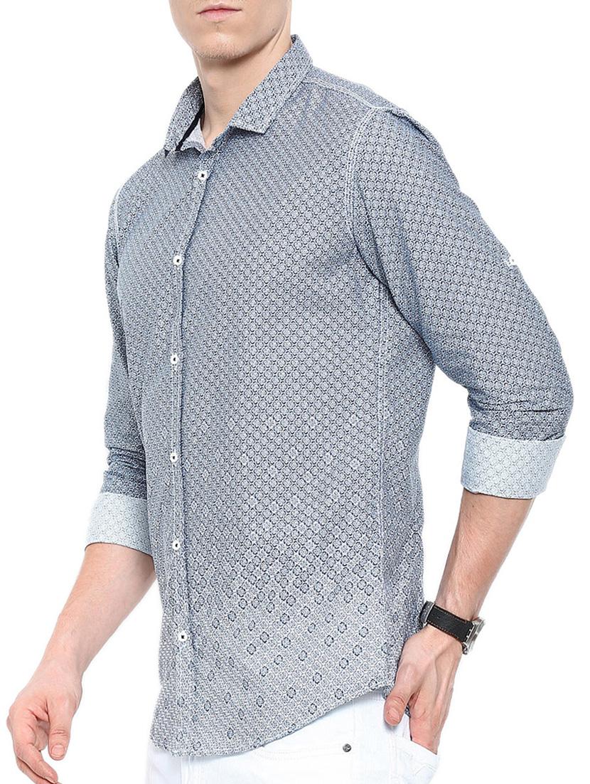 blue cotton casual shirt - 14987069 - Zoom Image - 2
