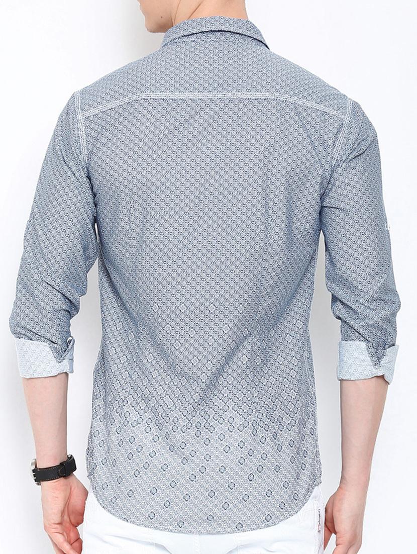 blue cotton casual shirt - 14987069 - Zoom Image - 3