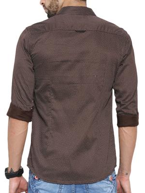 brown cotton casual shirt - 14987072 - Standard Image - 3