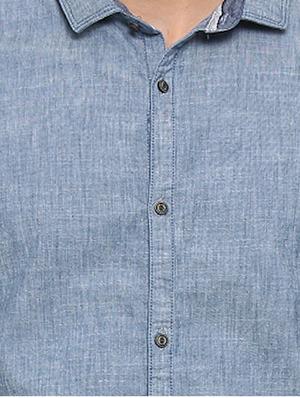 blue cotton casual shirt - 14987079 - Standard Image - 4