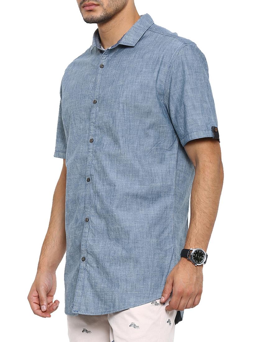 blue cotton casual shirt - 14987079 - Zoom Image - 2