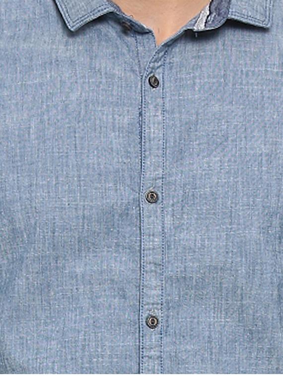 blue cotton casual shirt - 14987079 - Zoom Image - 4