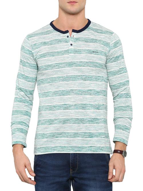 green viscose striped t-shirt - 14987107 - Standard Image - 1