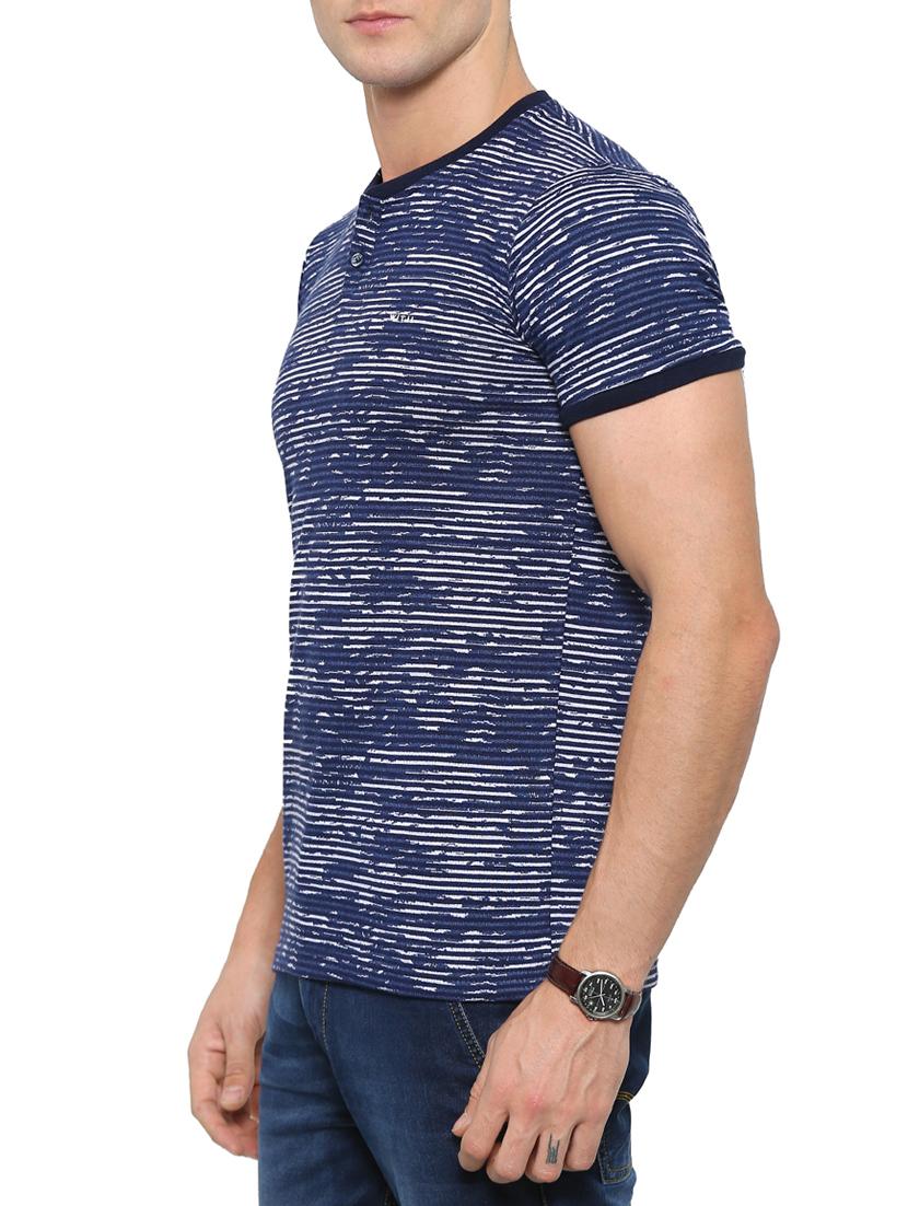 navy blue viscose t-shirt - 14987109 - Zoom Image - 2