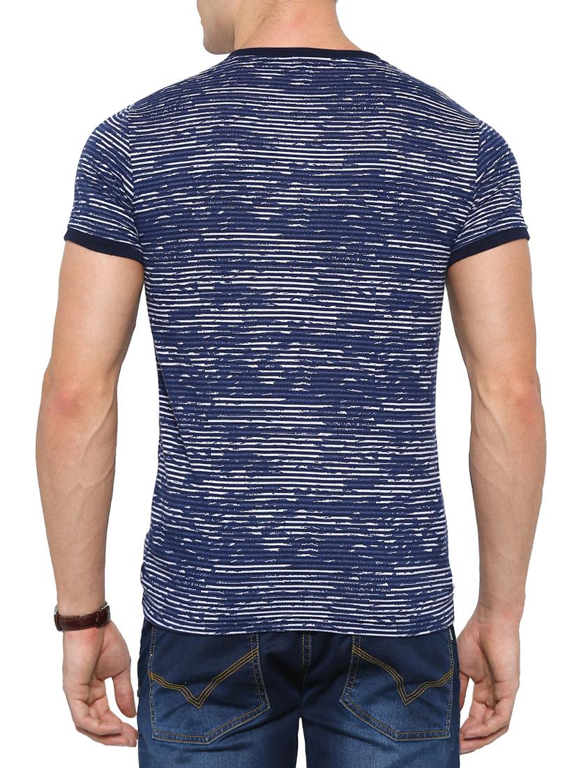 navy blue viscose t-shirt - 14987109 - Zoom Image - 3