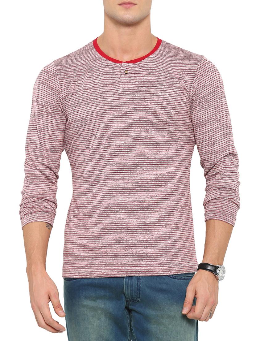 red viscose striped t-shirt - 14987115 - Zoom Image - 1