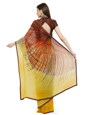 multi colored georgette printed saree with blouse - 14987258 - Standard Image - 2