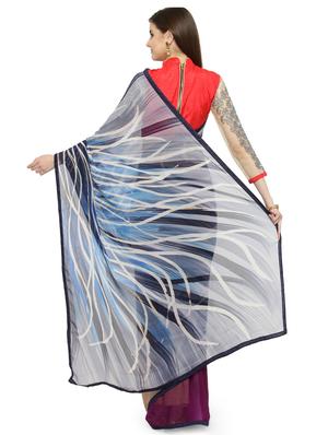 beige printed saree with blouse - 14987260 - Standard Image - 2