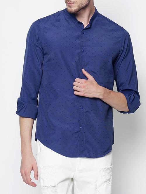 blue cotton casual shirt - 14987320 - Very Small Image - 1