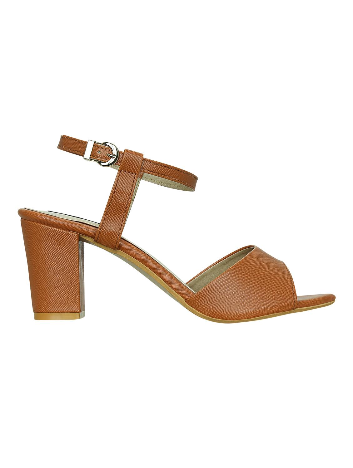 tan faux leather ankle strap sandals - 14987389 - Zoom Image - 2