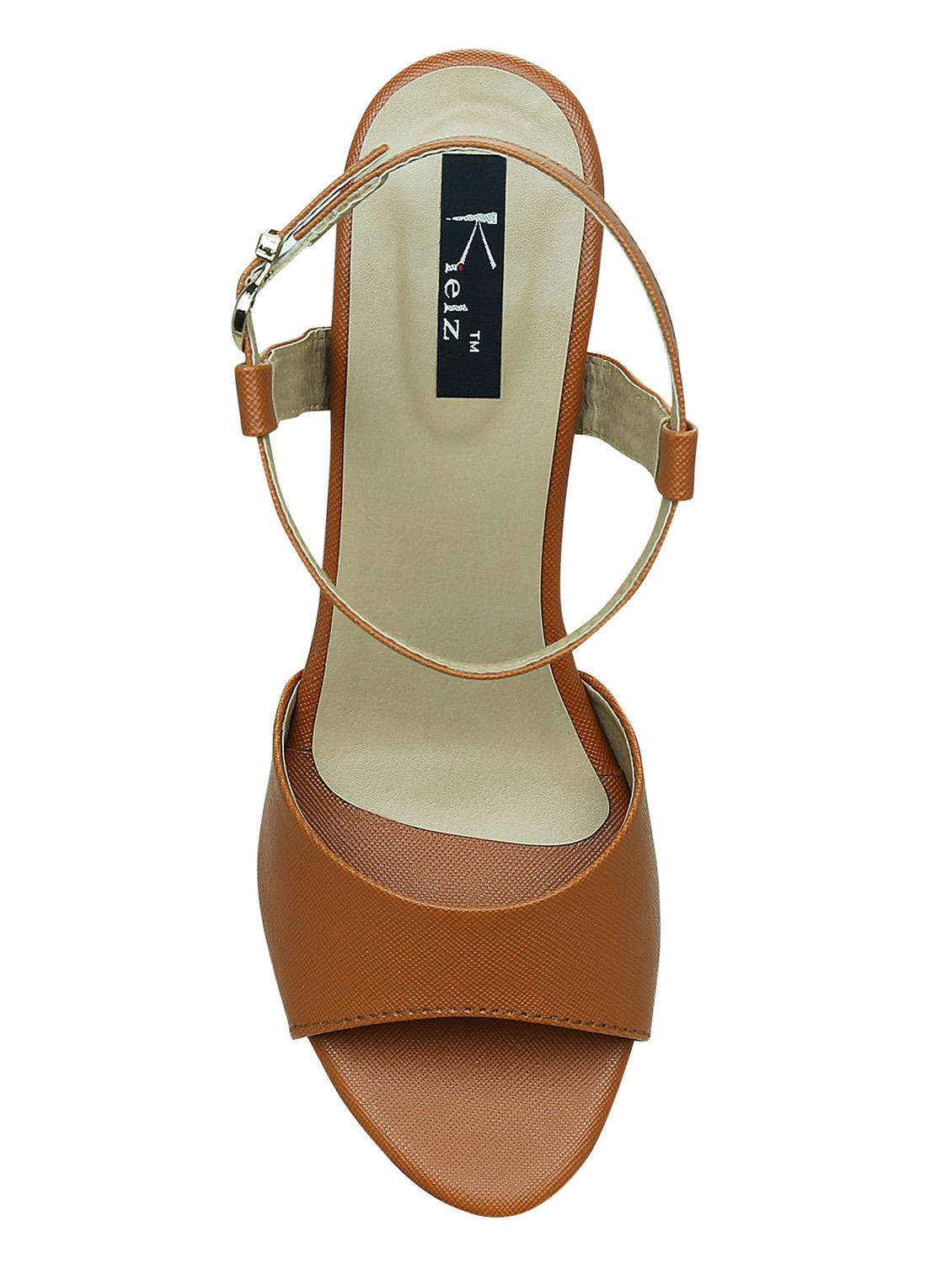 tan faux leather ankle strap sandals - 14987389 - Zoom Image - 4