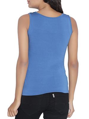 blue solid sleeveless top - 14987447 - Standard Image - 3