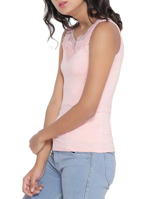 pink laced sleeveless top - 14987449 - Standard Image - 2