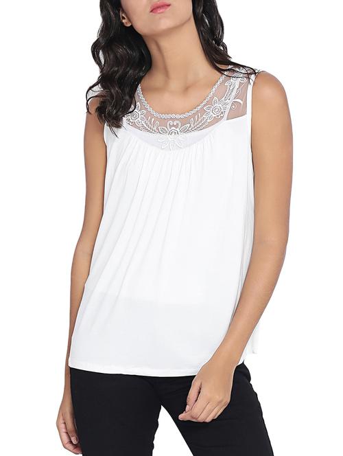 white solid sleeveless top - 14987454 - Standard Image - 1