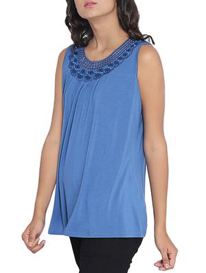 solid blue sleeveless top - 14987465 - Standard Image - 2