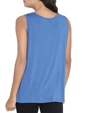 solid blue sleeveless top - 14987465 - Standard Image - 3