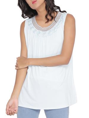 solid white sleeveless top - 14987466 - Standard Image - 2