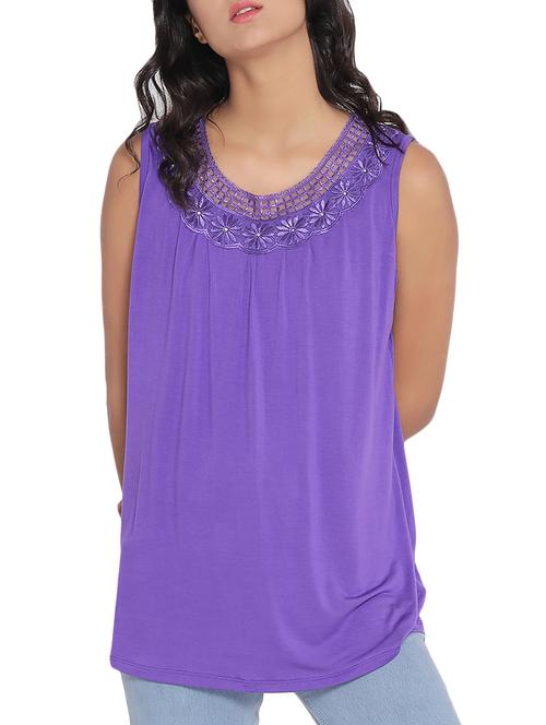 solid purple sleeveless top - 14987468 -  Standard Image - 0