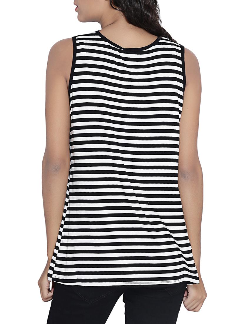 black striped poly cotton top - 14987469 - Zoom Image - 3
