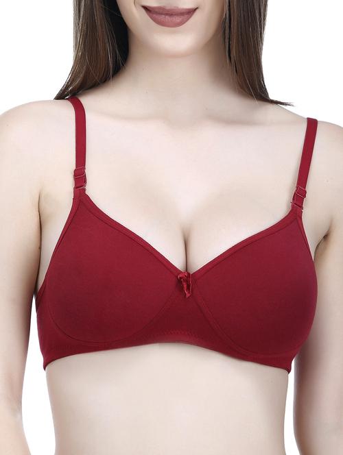 solid maroon hosery bra - 14987631 - Standard Image - 1